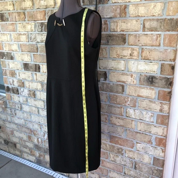 Ivanka Trump Toggle-neck Ponte Sheath Sleeveless Dress Black Size 12 - Picture 13 of 14